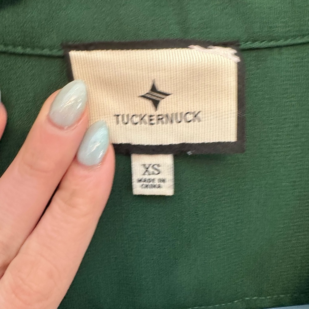 Tuckernuck Button Front Collared Green Mini Dress… - image 2